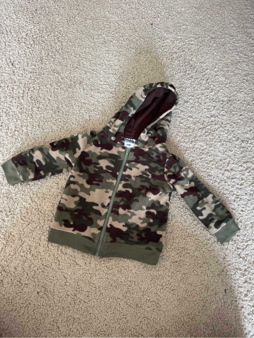 Garanimals 12M Camouflage Fleece Zip Hoodie